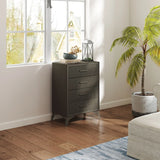 HOMCOM Velvet-Feel Chest of Four Drawers - Brown