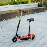 HOMCOM Steel Ride on Powered Scooter, Folding E-Scooter with Warning Bell, 15km/h Maximum Speed, for 4-14 Years Old, Red