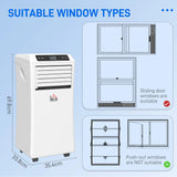 HOMCOM 9000 BTU Air Conditioning Unit, 3-in-1 Portable Air Conditioner, Dehumidifier, Cooling Fan with Remote Control, Digital Display, 2 Speeds, 24H Timer, Window Venting Kit, 28m2