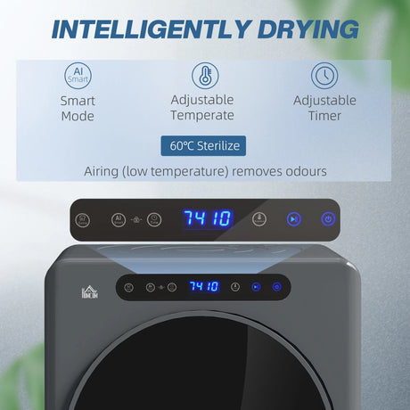 HOMCOM 4kg Compact 40-60C  Tumble Dryer - Grey