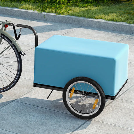 Bicycle Trailer Cargo Trailer Foldable with Cover &amp; Coupler &amp; Reflectors 145.5 x 61 x 58 cm