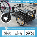 Bicycle Trailer Cargo Trailer Foldable with Cover &amp; Coupler &amp; Reflectors 145.5 x 61 x 58 cm