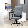 Vinsetto High Back Home Office Chair, Linen Fabric Computer Chair, Swivel Desk Chair with Adjustable Height for Living Room, Bedroom, Study, Dark Grey