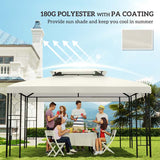 Outsunny 3x4m Gazebo Replacement Roof Canopy 2 Tier Top UV Cover Garden Patio Outdoor Sun Awning Shelters Cream (TOP COVER ONLY)