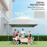 Outsunny Gazebo Roof Replacement UV50+ Waterproof Pop Up Canopy Cover with 8 Drainage Holes 3 x 3 m White