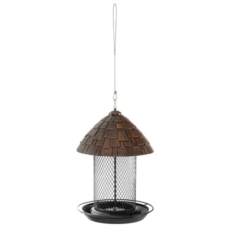 Squirrel-proof Metal Wild Bird Feeder with Perch and Drain Holes