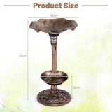 Solar-Powered Bird Bath and Feeder Combo Set for Garden Yard Lawn-Bronze