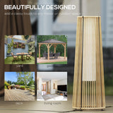 Outsunny Patio Garden Solar Powered Lights Woven Resin Wicker Lantern Auto On/Off