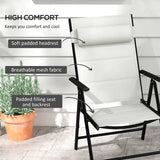 Outsunny Set of Two Padded Garden Chairs - Light Grey