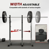 SPORTNOW Heavy Duty Barbell Squat Rack, Adjustable and Multifunctional Weight Power Stand, for Home, Gym - Black