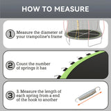 SPORTNOW Trampoline Replacement Mat with Spring Pull Tool, 54 V-Hooks, for 10ft Trampoline using 14cm Springs, Green