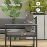Outsunny Six Piece L Shaped Garden Furniture Set with 3 Loveseats - Grey