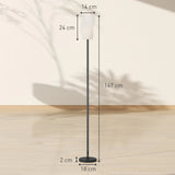 HOMCOM Floor Lamp for Living Room, 3D Printed Modern Standing Lamp with Flowing Curved Shade, 3 Colour Temperature & Foot Switch, Minimalist Tall Pole Lampshade for Bedroom, Office, White