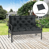 Outsunny 2 Seater Bench Pad, Garden Chair Cushion with Back and Ties for Indoor and Outdoor Use, 98 x 100 cm, Black