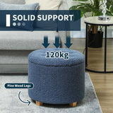 HOMCOM 31.8L Teddy Fleece Storage Ottoman - Blue