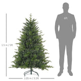 HOMCOM 5ft Bare Artificial Christmas Tree, with 1309 Tips - Green