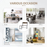 HOMCOM L Shaped Desk with Book Shelf, Industrial Corner Computer Desk, Writing Table with Steel Frame for Home Office, Bedroom, Study Room, 140 x 125cm, Brown