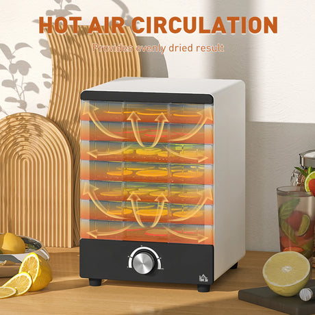 HOMCOM Seven Tray, 40-70C Food Dehydrator - White