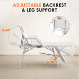HOMCOM Portable Massage Table, 3 Section Adjustable Beauty Bed, Foldable Massage Bed with Face Hole, Recliner Chair with Removable Headrest and Armrests for Spa, Lash, Tattoo, White