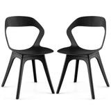 2 Pieces Modern Kitchen Dining Chair Set-Black