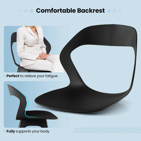 2 Pieces Modern Kitchen Dining Chair Set-Black