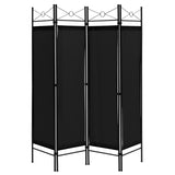 6 Feet 4-Panel Folding Freestanding Room Divider-Black