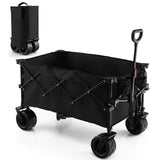 Folding Wagon Utility Cart with Adjustable Handle for Garden, Shopping