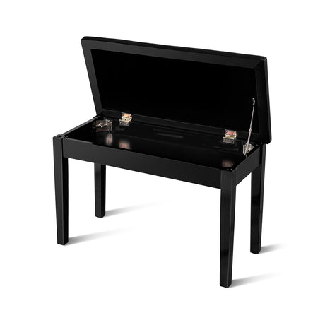 Solid Wood PU Leather Padded Piano Bench Keyboard Seat-Black