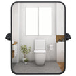 30 x 22 Inch Black Metal Framed Pivot Rectangle Wall-Mounted Mirror