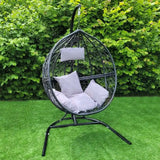 Hanging Rattan Egg Chair - Black