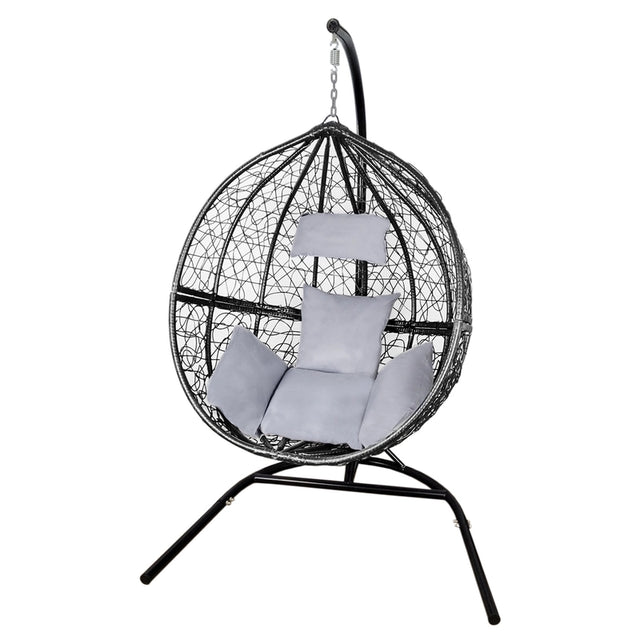 Hanging Rattan Egg Chair - Black