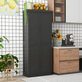 72.5 Tall Buffet Cabinet with 6-Tier Shelves and 4 Doors-Black