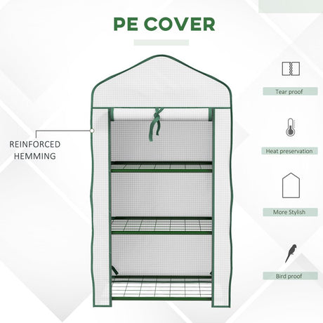 Outsunny Three-Tier Mini Greenhouse - White