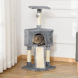 PawHut Corner Cat Tree for Indoor Cats, Kitten Tower with Scratching Post House Ladder Toy - Grey