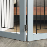 PawHut Foldable Pet Gate, with Three Panels & Two Support Feet - Grey