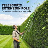 Outsunny 2.6m Corded Extendable Hedge Trimmer with 90 Adjustable Head, 450W Telescopic Electric Hedge Cutter Long Reach