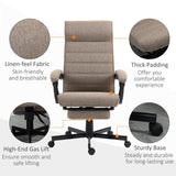 Vinsetto Office Chair, Computer Desk Chair, Fabric Swivel Chair with Adjustable Height and Rolling Wheels for Home Office Work Study, Brown