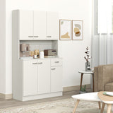 HOMCOM Freestanding Kitchen Pantry Storage Cabinet - White