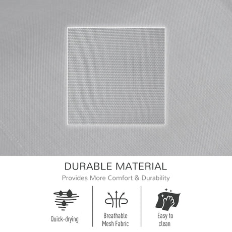 Outsunny 2PCs Outdoor Garden Rocking Chair, Patio Sun Lounger Rocker Chair with Breathable Mesh Fabric, Removable Headrest Pillow, Armrest, Side Storage Bag, Grey