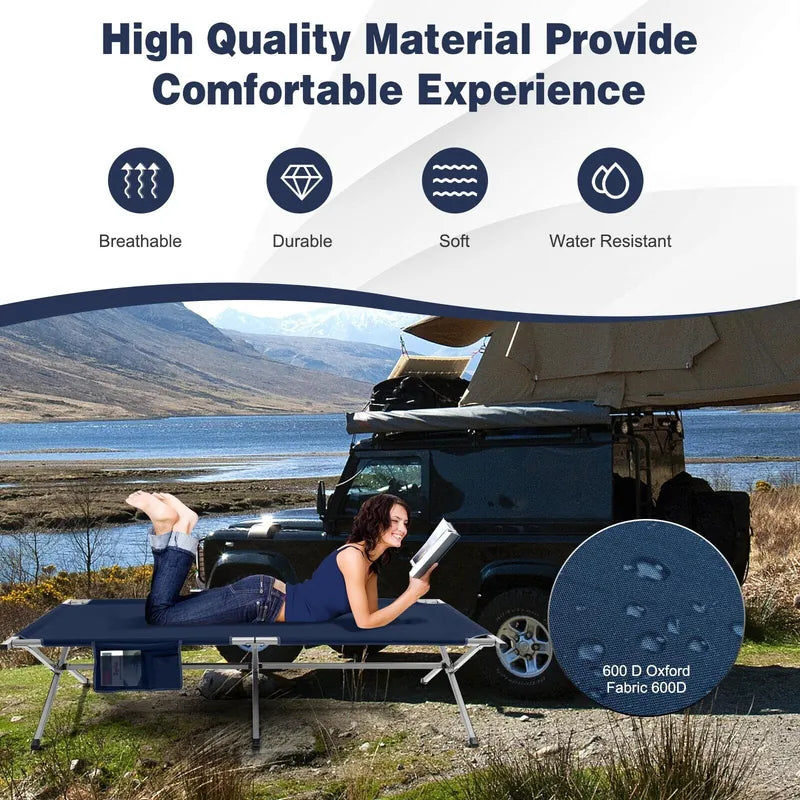 Foldable Camping Cot with Carry Bag for Camping, Office