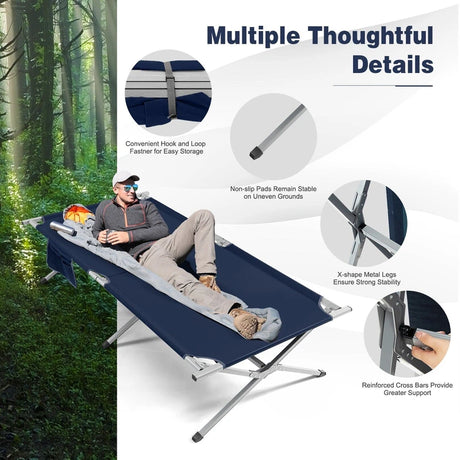 Foldable Camping Cot with Carry Bag for Camping, Office