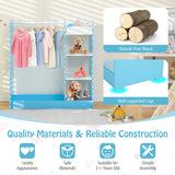 Kids Dress Up Storage with Mirror-Blue