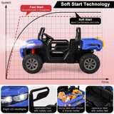 12V Electric Kids Ride-On 2-Seater Dump Truck-Blue
