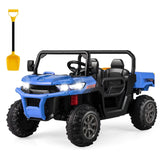 12V Electric Kids Ride-On 2-Seater Dump Truck-Blue