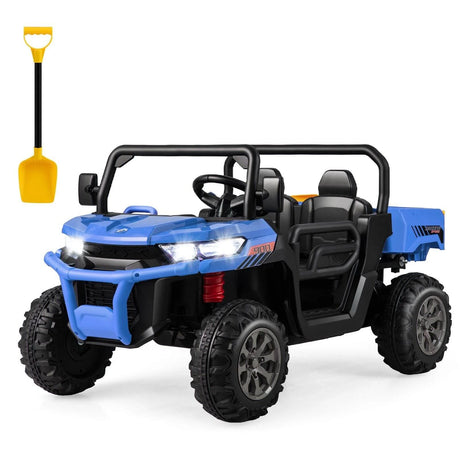 12V Electric Kids Ride-On 2-Seater Dump Truck-Blue
