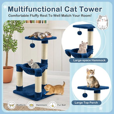 Multi-level Cat Tree with Cosy Hammock for Cats
