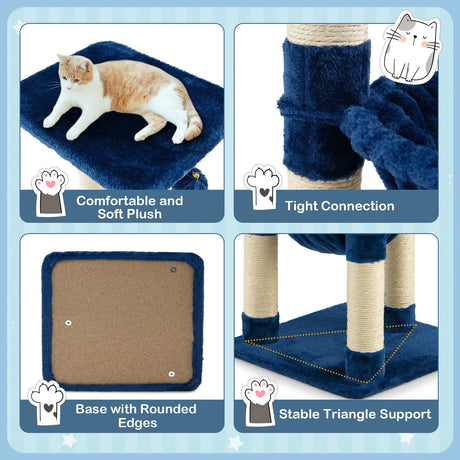 Multi-level Cat Tree with Cosy Hammock for Cats