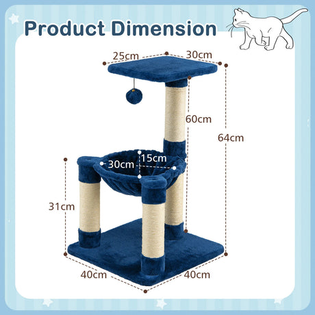 Multi-level Cat Tree with Cosy Hammock for Cats