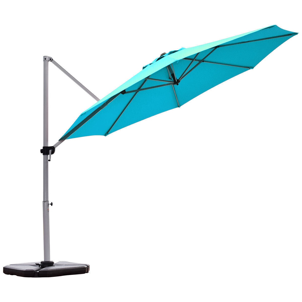 Round Cantilever Umbrella with Heavy-Duty Aluminum Pole for Garden-Navy