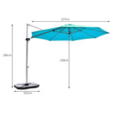 Round Cantilever Umbrella with Heavy-Duty Aluminum Pole for Garden-Navy
